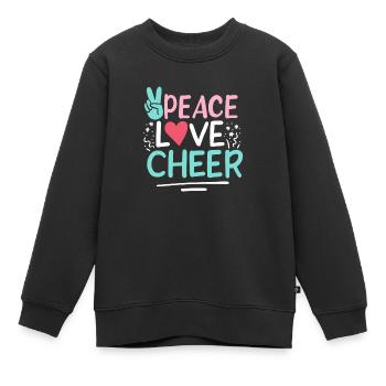 Frieden Liebe Jubel - Kinder Premium Organic Sweatshirt - Schwarz - Vorne - AI Model Kid Female (0cm)
