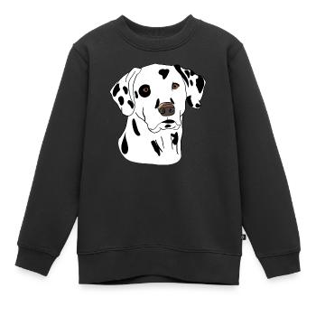 Dalmate - Sweat Premium enfant bio - noir - Devant - AI Model Kid Female (0cm)