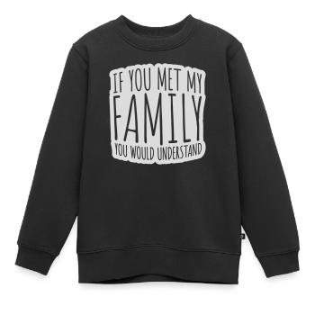 you would understand quote - Kids Premium Organic Sweatshirt - black - Front - AI Model Kid Female (0cm)