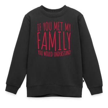 you would understand quote - Kids Premium Organic Sweatshirt - black - Front - AI Model Kid Female (0cm)