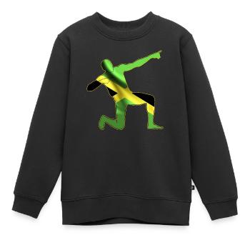 Jamaikanische Flagge Sportleichtathletik - Kinder Premium Organic Sweatshirt - Schwarz - Vorne - AI Model Kid Female (0cm)