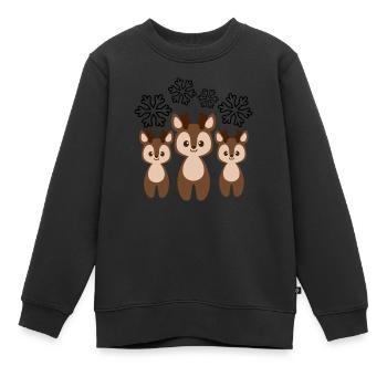 Schneefloke - Kinder Premium Organic Sweatshirt - Schwarz - Vorne - AI Model Kid Female (0cm)