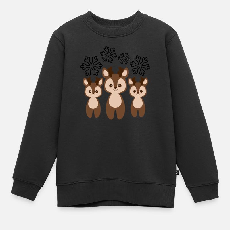 Schneefloke - Kinder Premium Organic Sweatshirt - Schwarz