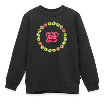 Wake up - Kinder Premium Organic Sweatshirt - Schwarz - Vorne - AI Model Kid Female (0cm)