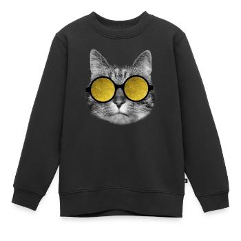 Sonnenbrille für Katzen - Kinder Premium Organic Sweatshirt - Schwarz - Vorne - AI Model Kid Female (0cm)