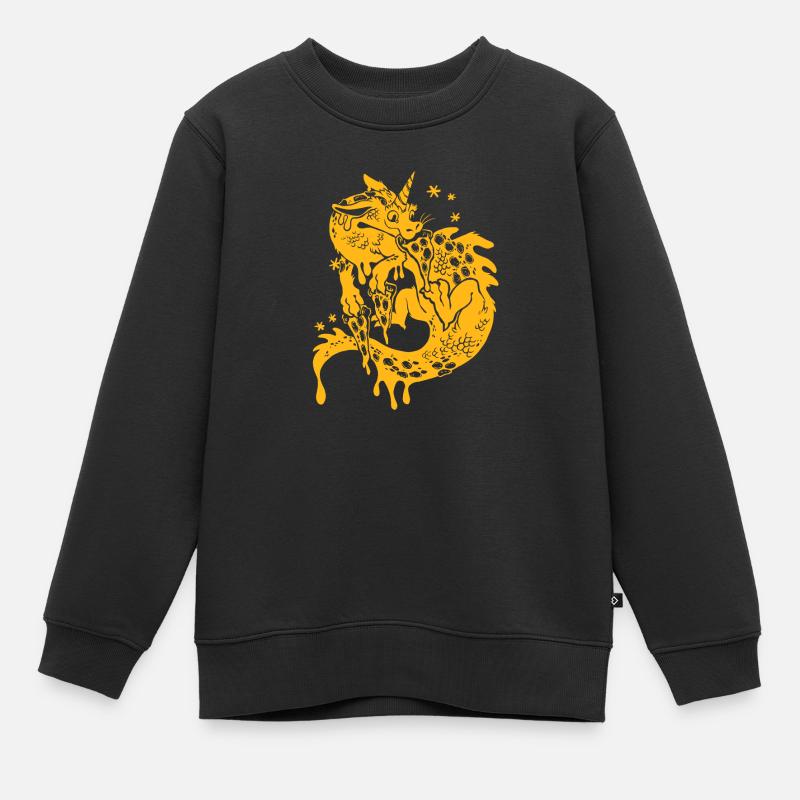 Pizza Dragon - Sweat Premium enfant bio - noir