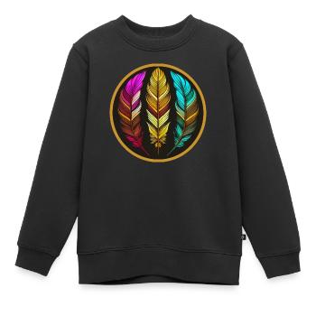 Emblem der 3 Federn - Kinder Premium Organic Sweatshirt - Schwarz - Vorne - AI Model Kid Female (0cm)