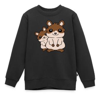 Famille Hamster petit enfant - Sweat Premium enfant bio - noir - Devant - AI Model Kid Female (0cm)