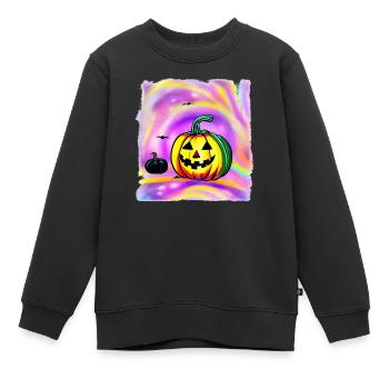 Halloween Spooky Lanterne Citrouille 17 - Sweat Premium enfant bio - noir - Devant - AI Model Kid Female (0cm)