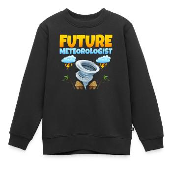 Future Meteorologist Meteorology Weather - Kids Premium Organic Sweatshirt - black - Front - AI Model Kid Female (0cm)