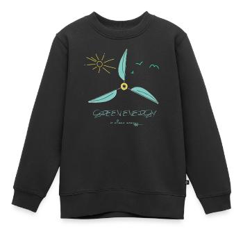 L’énergie verte est une énergie propre! Déclaration sur l’énergie éolienne - Sweat Premium enfant bio - noir - Devant - AI Model Kid Female (0cm)