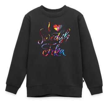 Suède Suède Viking Norden Scandinavie fika - Sweat Premium enfant bio - noir - Devant - AI Model Kid Female (0cm)