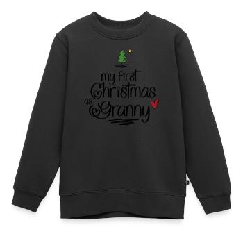 My first Christmas as Granny - Kinder Premium Organic Sweatshirt - Schwarz - Vorne - AI Model Kid Female (0cm)