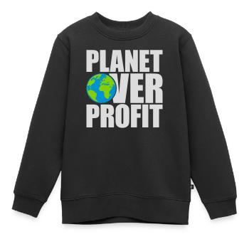 Planète sur le devis de profit - Sweat Premium enfant bio - noir - Devant - AI Model Kid Female (0cm)