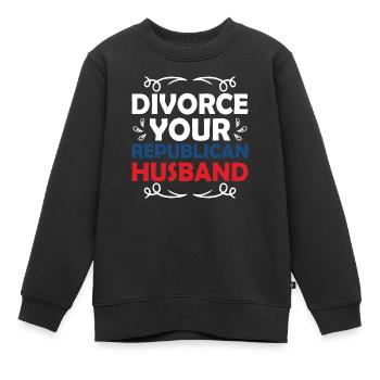 Divorcez de votre mari républicain Divorcé Ex-femme W - Sweat Premium enfant bio - noir - Devant - AI Model Kid Female (0cm)