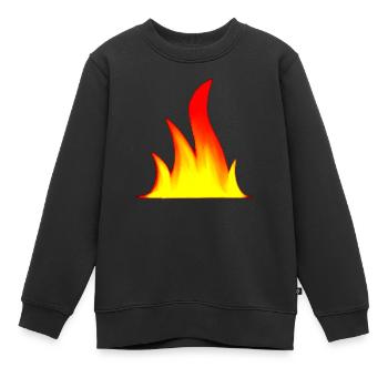 Feu de camp Camping Nature Falmmen Flamme de feu 6 - Sweat Premium enfant bio - noir - Devant - AI Model Kid Female (0cm)
