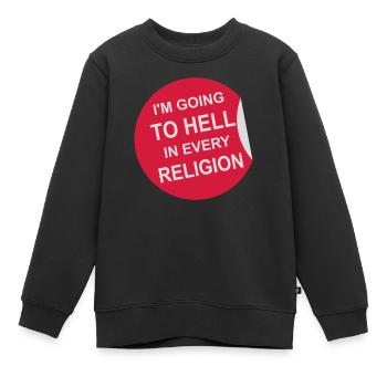 Aller en enfer - Sweat Premium enfant bio - noir - Devant - AI Model Kid Female (0cm)