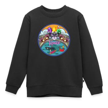 Venise, Italie - Sweat Premium enfant bio - noir - Devant - AI Model Kid Female (0cm)