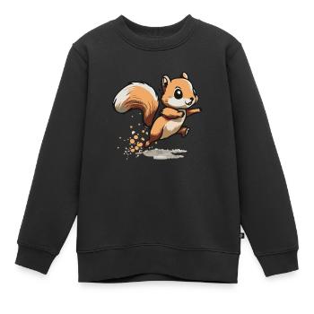 Eichhoernchen Squrirrel Comic Cute Kawaii 12 - Kinder Premium Organic Sweatshirt - Schwarz - Vorne - AI Model Kid Female (0cm)