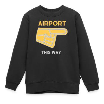 Flughafen auf diese Weise - Kinder Premium Organic Sweatshirt - Schwarz - Vorne - AI Model Kid Female (0cm)