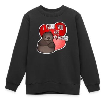 Tazz parle | Je pense que tu es pawsome - Sweat Premium enfant bio - noir - Devant - AI Model Kid Female (0cm)