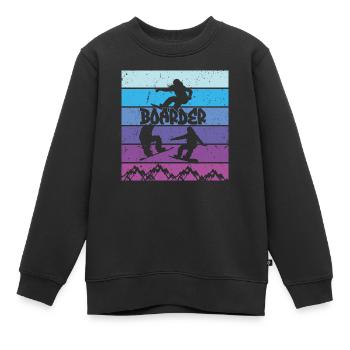 Snowboard Snowboarding Shirt - Boarder Vintage - Kinder Premium Organic Sweatshirt - Schwarz - Vorne - AI Model Kid Female (0cm)