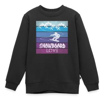 Snowboard Snowboarding Shirt Board Love Vintage - Kinder Premium Organic Sweatshirt - Schwarz - Vorne - AI Model Kid Female (0cm)