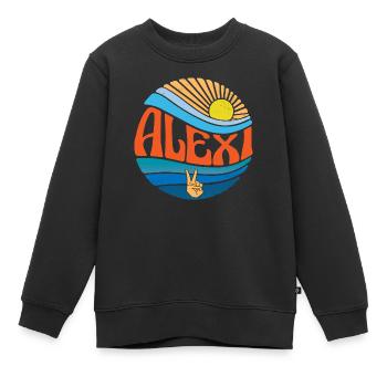 Alexi Shirt Vintage Sunset Alexi Groovy Tie Dye - Kids Premium Organic Sweatshirt - black - Front - AI Model Kid Female (0cm)