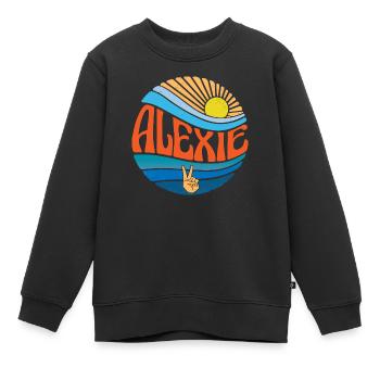Alexie Shirt Vintage Sunset Alexie Groovy Tie Dye - Kids Premium Organic Sweatshirt - black - Front - AI Model Kid Female (0cm)