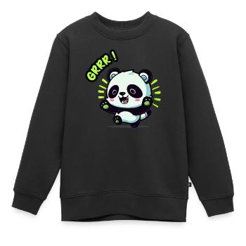 Baby panda mignon adorable kawaii animé manga - Sweat Premium enfant bio - noir - Devant - AI Model Kid Female (0cm)