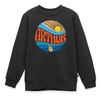 Arthur Hemd Vintage Sunset Arthur Groovy Tie Dye - Kinder Premium Organic Sweatshirt - Schwarz - Vorne - AI Model Kid Female (0cm)