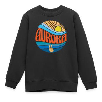 Aurora Hemd Vintage Sunset Aurora Groovy Tie Dye - Kinder Premium Organic Sweatshirt - Schwarz - Vorne - AI Model Kid Female (0cm)