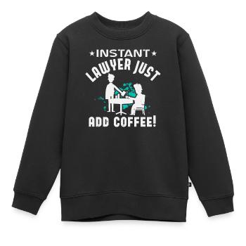 INSTANT LAWYER JUST UND KAFFEE - Kinder Premium Organic Sweatshirt - Schwarz - Vorne - AI Model Kid Female (0cm)