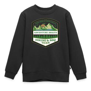 Hiking - BBQ - Adventure - Gift - Kids Premium Organic Sweatshirt - black - Front - AI Model Kid Female (0cm)