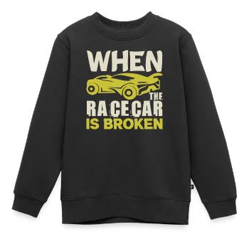WENN DER RENNWAGEN KAPUTT IST LUSTIG - Kinder Premium Organic Sweatshirt - Schwarz - Vorne - AI Model Kid Female (0cm)