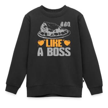 BARBECUE COMME UN PATRON - Sweat Premium enfant bio - noir - Devant - AI Model Kid Female (0cm)