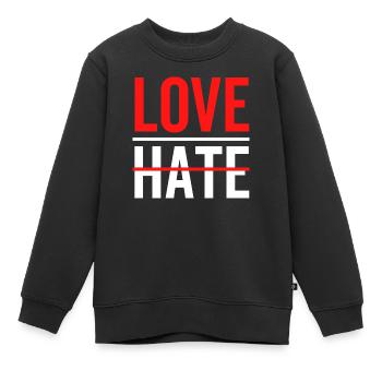 L’amour plutôt que la haine - Sweat Premium enfant bio - noir - Devant - AI Model Kid Female (0cm)
