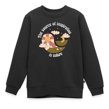 The Source Of Inspiration Is Nature Retro Designs - Kids Premium Organic Sweatshirt - black - Front - AI Model Kid Female (0cm)