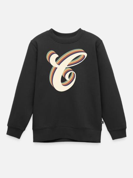 Buchstabe C - Kinder Premium Organic Sweatshirt - Schwarz