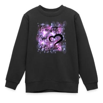 Konfetti im Herzen - Kinder Premium Organic Sweatshirt - Schwarz - Vorne - AI Model Kid Female (0cm)