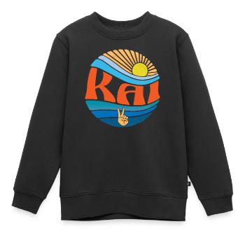 Kai Shirt Vintage Sunset Kai Groovy Tie Dye - Kinder Premium Organic Sweatshirt - Schwarz - Vorne - AI Model Kid Female (0cm)
