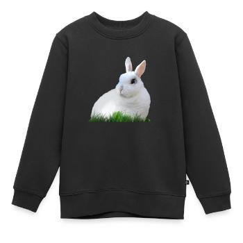 Kaninchen Hase Ostern Osterhase Tier Fauna - Kinder Premium Organic Sweatshirt - Schwarz - Vorne - AI Model Kid Female (0cm)