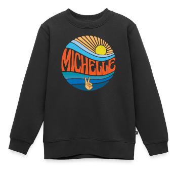 Michelle Shirt Vintage Sunset Michelle Groovy Tie - Kids Premium Organic Sweatshirt - black - Front - AI Model Kid Female (0cm)