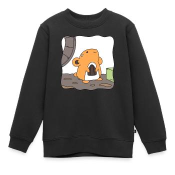 Autocollant - Sweat Premium enfant bio - noir - Devant - AI Model Kid Female (0cm)