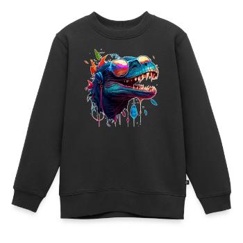 Echse zeigt Coolness als Alligator und Kroko - Kinder Premium Organic Sweatshirt - Schwarz - Vorne - AI Model Kid Female (0cm)