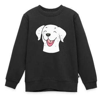 Sourire de chien - Sweat Premium enfant bio - noir - Devant - AI Model Kid Female (0cm)