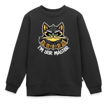 Katze - Ich bin dein Herr - Kinder Premium Organic Sweatshirt - Schwarz - Vorne - AI Model Kid Female (0cm)