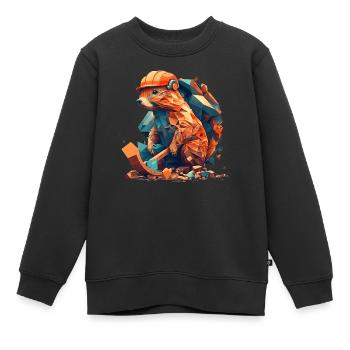 Travaux de castor sur le chantier de construction - Sweat Premium enfant bio - noir - Devant - AI Model Kid Female (0cm)