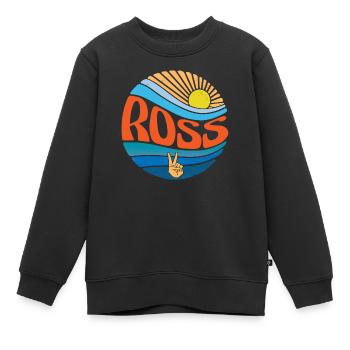 Ross Shirt Vintage Sunset Ross Groovy Tie Dye - Sweat Premium enfant bio - noir - Devant - AI Model Kid Female (0cm)