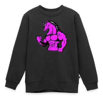 Licorne forte - Sweat Premium enfant bio - noir - Devant - AI Model Kid Female (0cm)